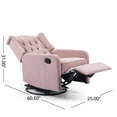 thumbnail image 2 of GDF Studio Houck Contemporary Fabric Tufted Wingback Swivel Recliner, Light Blush and Black, 2 of 12