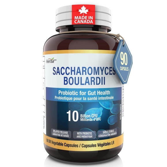 Herba Saccharomyces Boulardii Probiotic 10B CFU – 90 DR Capsules | Made in Canada