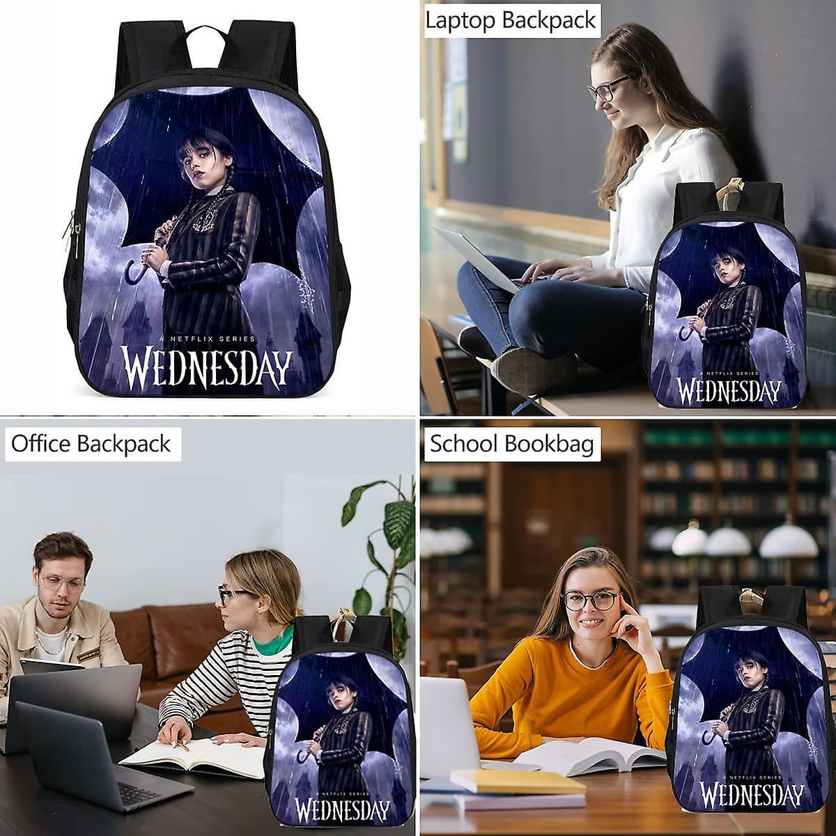 SAC A DOS Wednesday Addams Lot De 3 Sacs à Dos Pour Garçonsenfant