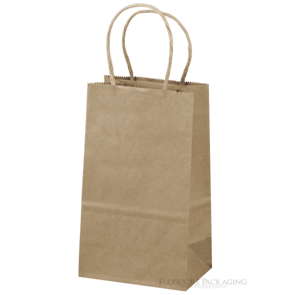 Brown Kraft Paper Bags, 5.25"x3.5"x8.25", 100ct