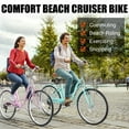 thumbnail image 5 of Ktaxon 24" Womens Bike, 7 Speed Cruiser Bike for Adults Women with Basket & Rack, Locks, Step Through City Bikes, Green, 5 of 7