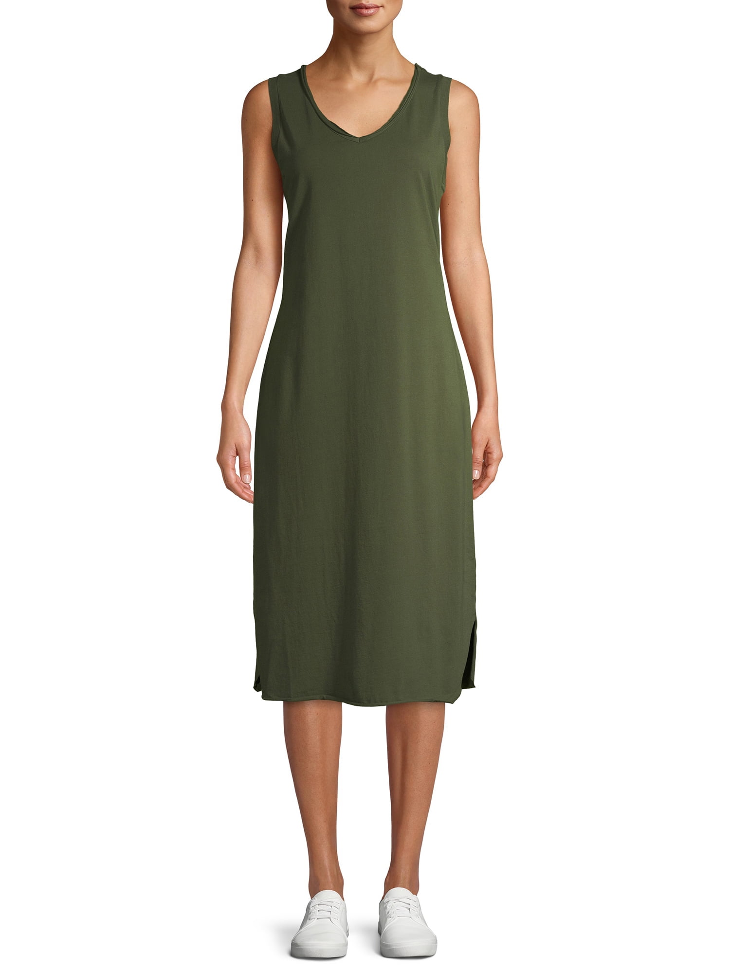 Time and Tru - Time and Tru Women's Knit Midi Dress - Walmart.com - Walmart.com