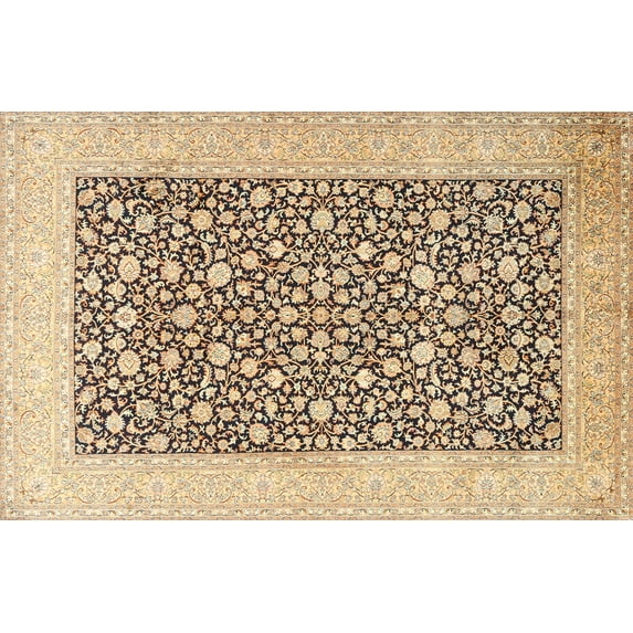 Ahgly Company Machine Washable Indoor Rectangle Traditional Sienna Brown Area Rugs, 5' x 8'