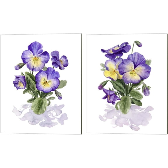 Great Art Now Viola Pansies by Grace Popp 2 Piece Canvas Art Set Each 12W x 15H