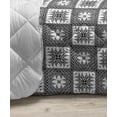 thumbnail image 3 of Abstract Down Alternative Comforter, Geometric Diagonal Square Shapes in Digital Psychedelic Influences Art Deco, Microfiber Quilt for All Season, 5 Sizes, Grey and White, by Ambesonne, 3 of 3
