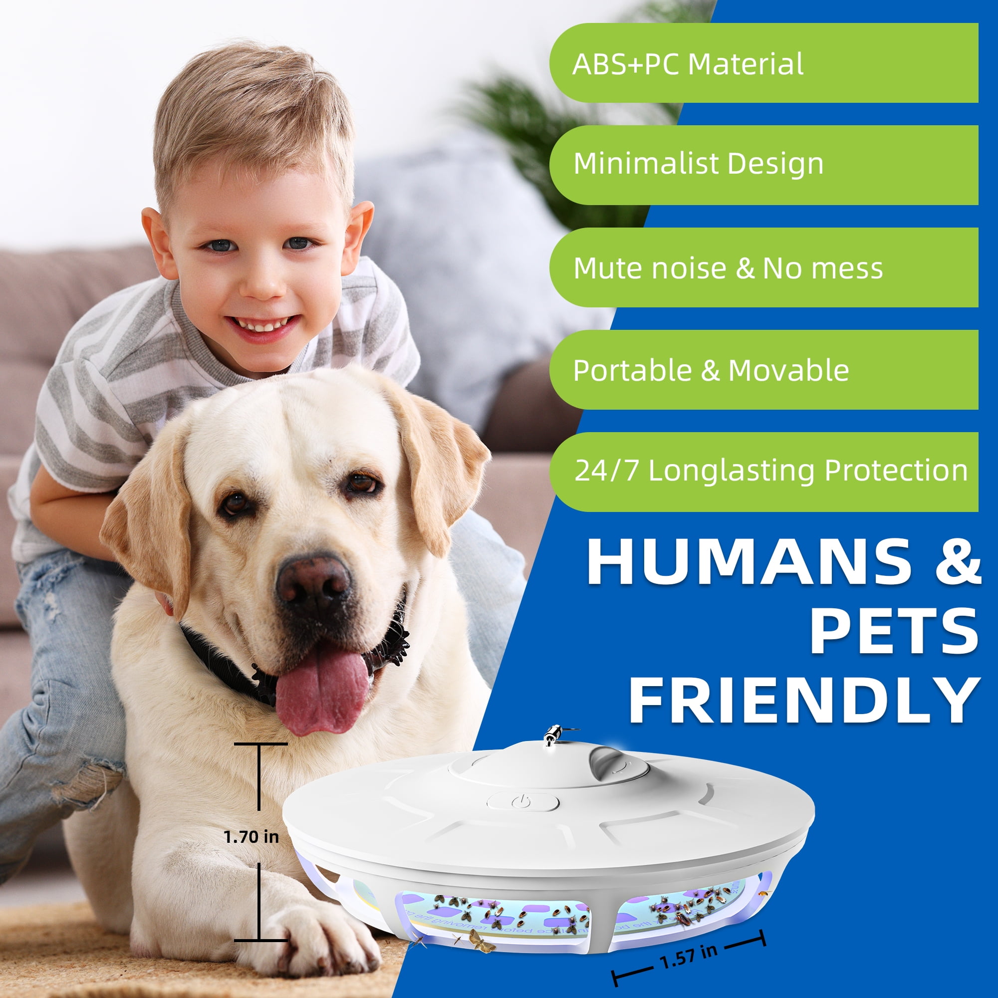 Kiwinurse Flea Trap for Inside Your Home - Indoor Flying Traps Bed Bug Killer with 5 Flea Trap Refills