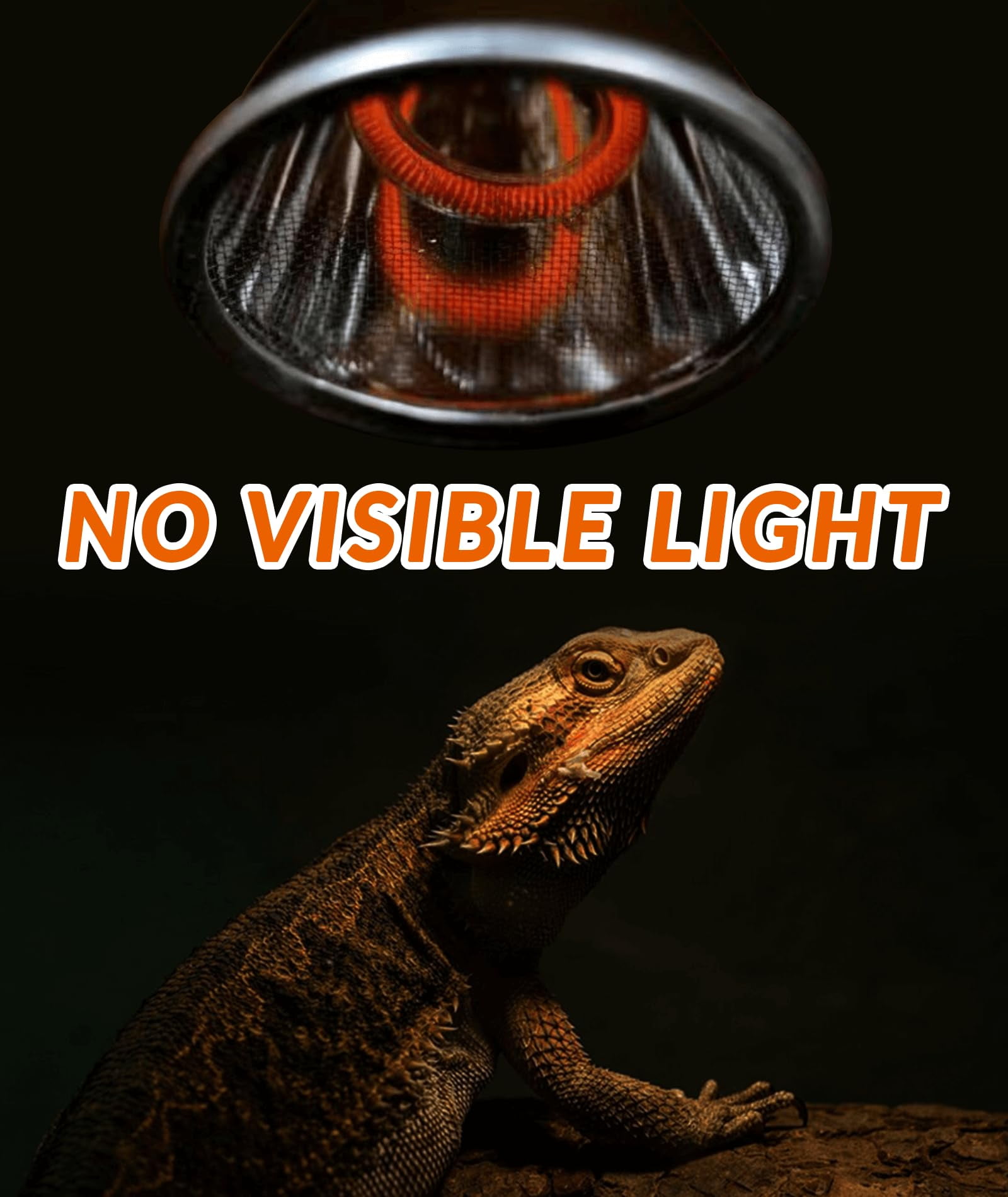 50W Deep Heat Projector Lamp for Reptiles - Infrared A & B Bulb with Reflector - Basking Heat Light for Bearded Dragons, Turtles, Snakes, Lizards & Amphibians