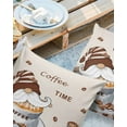 thumbnail image 2 of Pack of 2 Outdoor Pillow Covers, COFFEE TIME Gnome and Coffee Cup Burlap Texture Waterproof Square Throw Pillowcase Cushion Decorative Pillow Covers for Couch Patio Tent, 24x24 in, 2 of 6