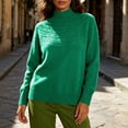 thumbnail image 7 of Warop Womans Turtleneck Sweater, Long Sleeve Knitted Openwork Pullover, Seamless Solid Slim Top for Fall Layering, 7 of 7