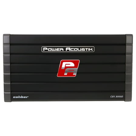 Power Acoustik CB1-8000D 8000 Watts Max Monoblock 1-Ohm Stable Car Audio Amplifier with Bass Knob
