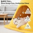 thumbnail image 4 of Funny Caution Bad Cat Bed, 2026 Cute Soft Fleece Cozy Zipper Pet House with Detachable Inner Padding(Yellow,L), 4 of 7