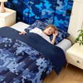 thumbnail image 4 of Manfei Retro Camouflage Twin Comforter Sets, Vintage Camo Bedding Set, Sky Blue, Blue Reversible, 2 Pieces, 1 Comforter and 1 Pillowcase, 4 of 7