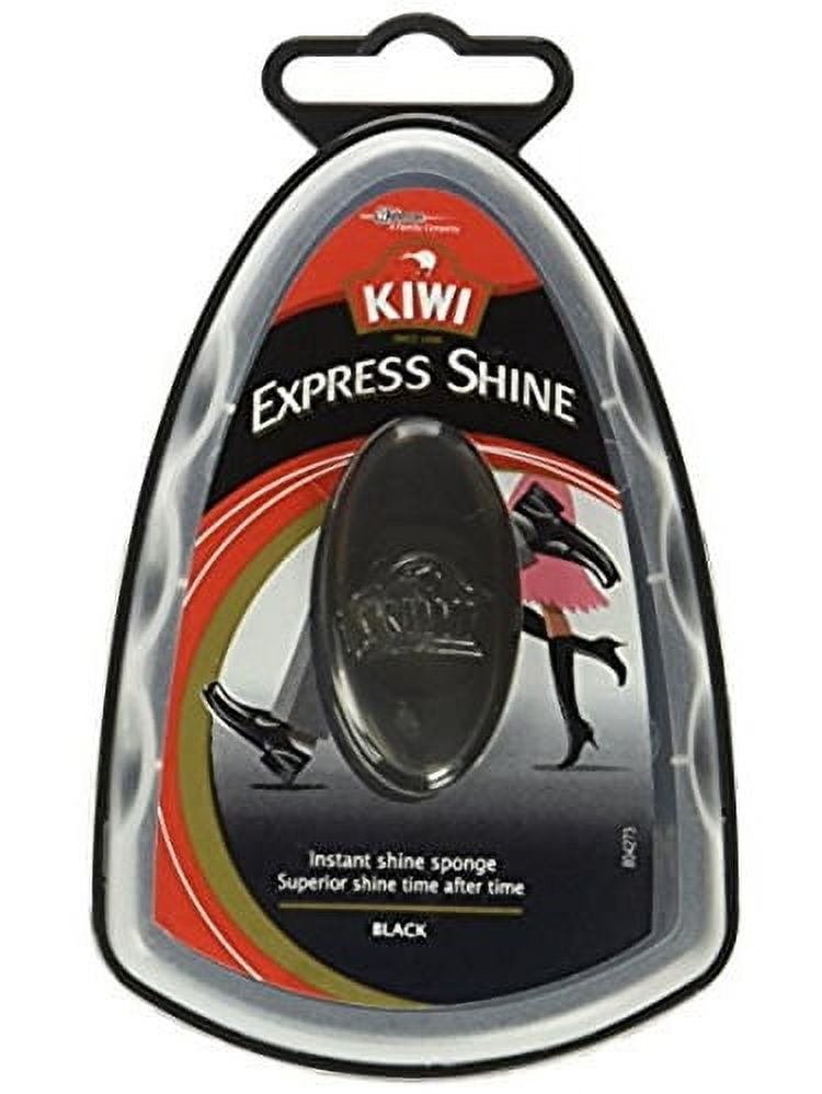 KIWI Black Rectangular Shoe Shine Sponge - Express Shine, 51.0mm (H) x 76.0mm (L) x 51.0mm (W), Quick and Easy Application, 1 Count