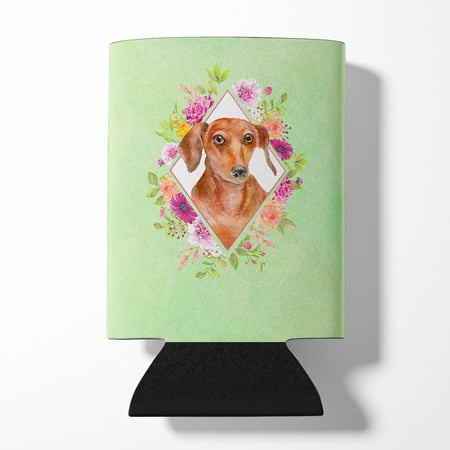 

Carolines Treasures CK4295CC Dachshund Red 2 Green Flowers Can or Bottle Hugger Can Hugger multicolor