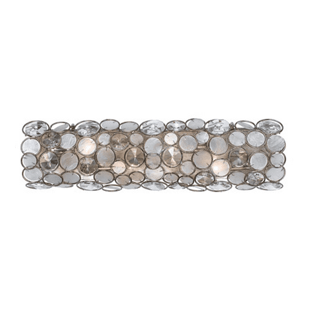 

Bathroom Vanity 4 Light With Antique Silver Natural White Capiz Shell Hand Cut Crystal Resin Wrought Iron 24 in 240 Watts - World of Lighting