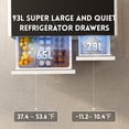 thumbnail image 4 of 41" Smart Fridge Coffee Table, 93L Refrigerator, Bluetooth, Touch Control Panel, 15W Wireless Charger, USB Ports, Speaker, Atmosphere Light, for Living Rooms, Offices, Conference Rooms– White, 4 of 8