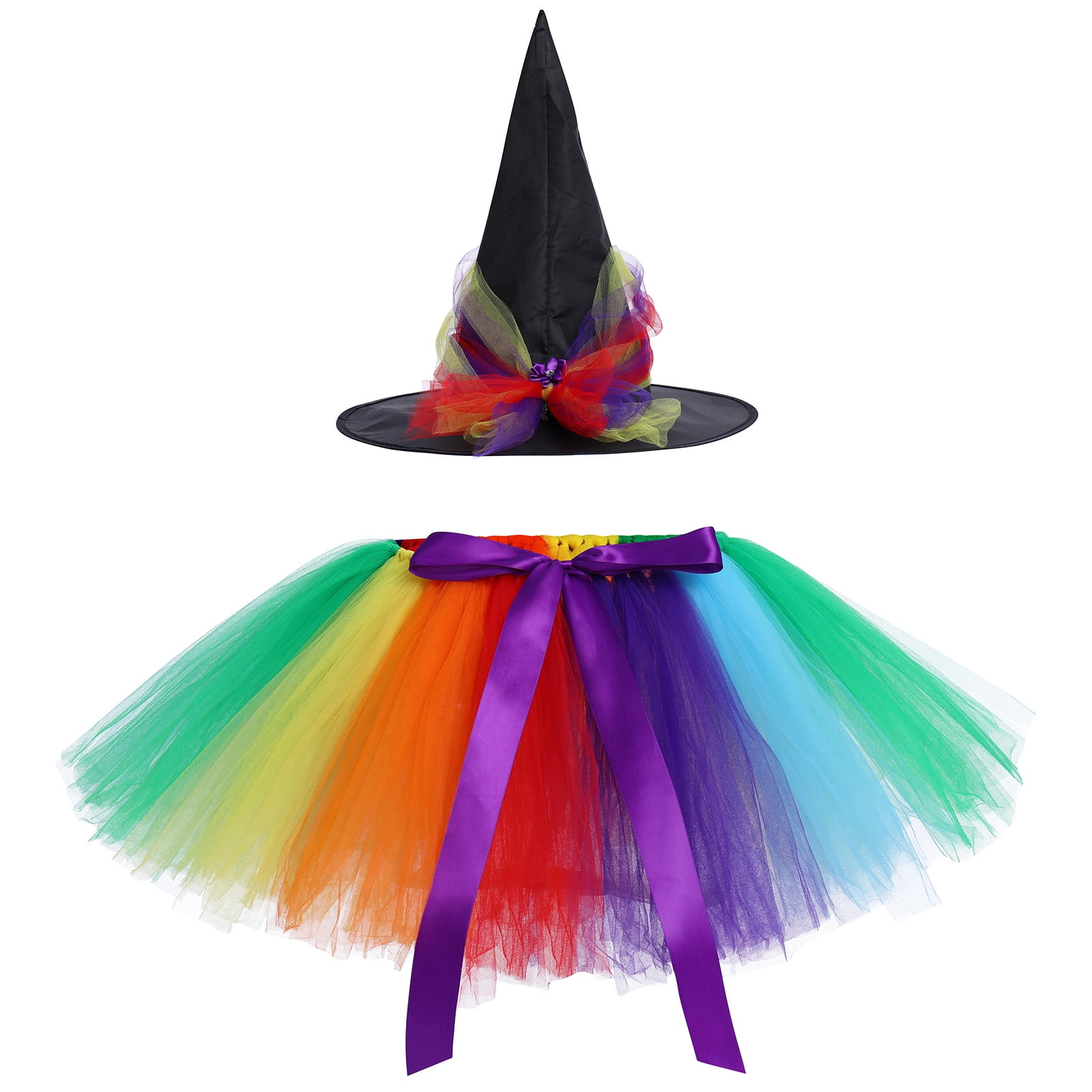 IBTOM CASTLE Toddler Baby Girls Halloween Witch Clothes Colorful Tutu
