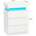 thumbnail image 2 of HYJY Nightstand with Charging Station and LED Lights,Night Stand with Sliding Top for Bedroom,Bedside Table with Drawers,Modern End Side Table,White, 2 of 17