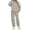 Khaki, variant on Unir Women Solid Hoodie Jogger Two Piece Tracksuit, Breathable Polyester Casual Loungewear, Anti-Pilling Easy Wash Daily Sports Outfit S-XXXL