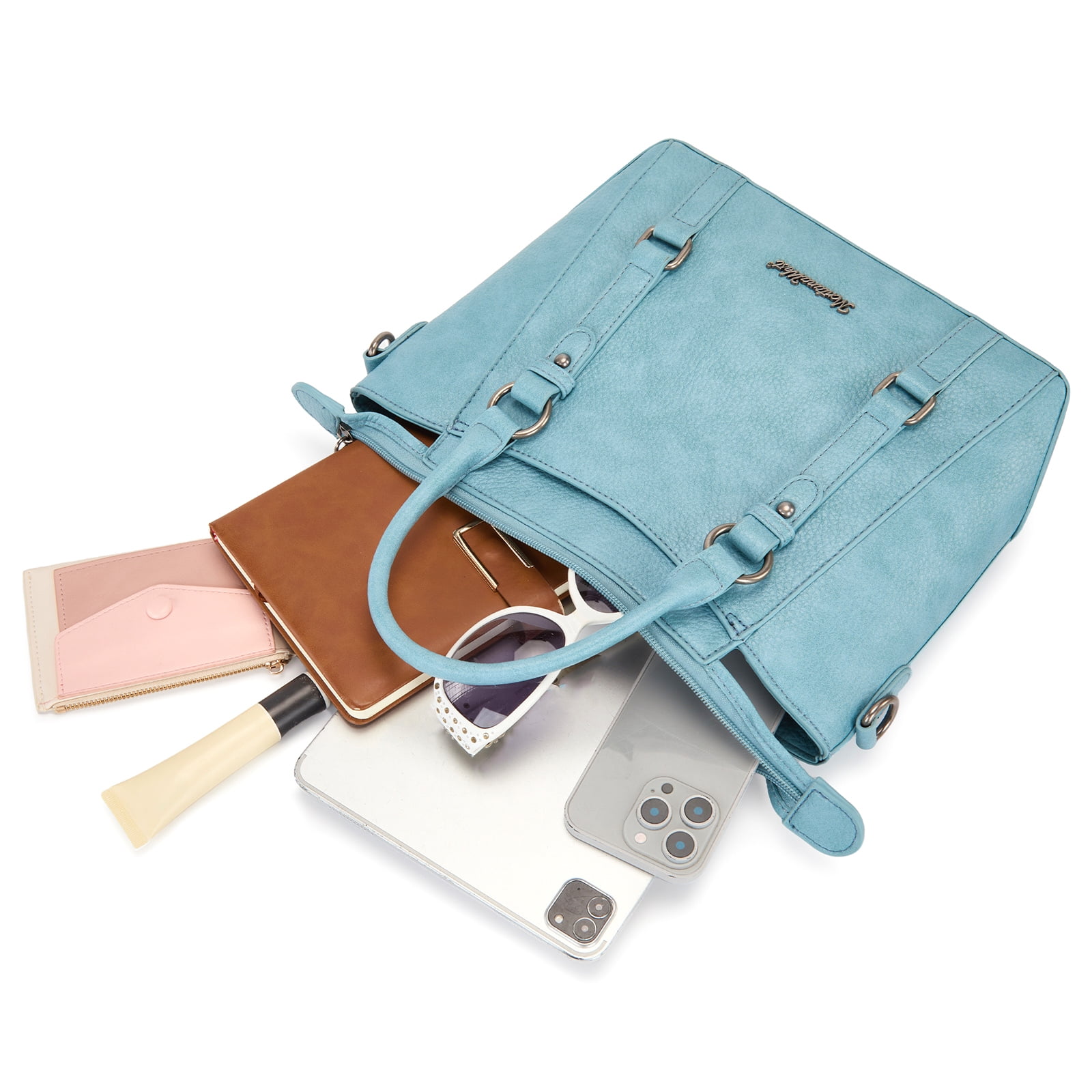 Montana West Small Tote Bag for Women Top handle handbag Trendy Crossbody Purse, Blue