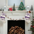 thumbnail image 6 of Christmas Decorations Christmas Stockings Purple Velvet with Super Soft Plush Cuff Christmas Socks Santa Claus Doll Gift Bag for Family Fireplace Holiday Christmas Party Decorations, 6 of 6