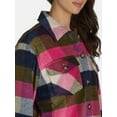 thumbnail image 4 of Time and Tru Women's Plaid Button Front Shacket, XS-XXXL, 4 of 5