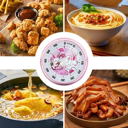 

Meitianfacai Visual Timer Mechanical Timer Rabbit Pattern Kids Learning Kitchen Cooking Time Manager Countdown Reminder