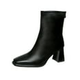 thumbnail image 2 of Wowcloth Winter Ankle Boots for Women – Fashionable Comfortable Casual Style with Solid Color, Rear Zipper & Chunky High Heel Design for Daily Wear, 2 of 6