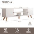 thumbnail image 3 of Centro de Entretenimiento Elly Decor Beige 2 Puertas 3 Espacios de Almacenamiento, 3 of 7