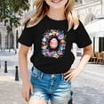 thumbnail image 2 of Toddler Girls Summer Tops Tees School Breathable Unisex Cute Rabbit Easter Egg Casual T Shirt Spring Shirts For Boy 8-9 T, 2 of 4