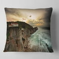thumbnail image 2 of Designart Ocean Hitting Rocky Hill - Seashore Photo Throw Pillow - 18x18, 2 of 5