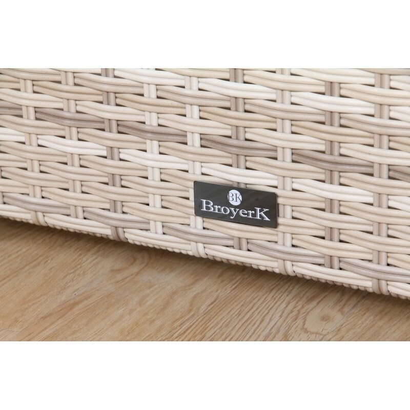 Broyerk Blue Rattan Outdoor 7 Piece Sectional Set Walmart Com Walmart Com