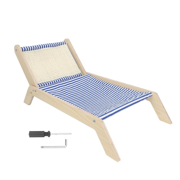 Cat Hammock Coconut Palm Tree Scratching Post Multipurpose Cozy Cat Beach Chair Elevated Cat Beds Large Space Original Cat Lounger for Indoor Cats