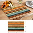 thumbnail image 6 of Orange Brown Wooden Placemats Set of 4 Farmhouse Striped Modern Art Place Mats Indoor Wipeable Table Mats Washable Cloth Dining Table Placemats for Kitchen Holiday Party Home Decor 13x19 Inch, 6 of 9