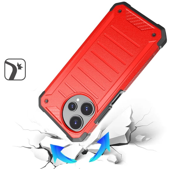 XPM for Cricket Icon Pro 2026 Phone Case, Tough Lined Design Hybrid Shockproof Protective Rugged TPU Hard PC with Durable Grip Cover for Cricket Icon Pro 2026 (Red)