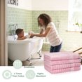 thumbnail image 2 of Toallas de Baño Unique Bargains Bambú Algodón 4uds 27x54 Pulgadas Rosa, 2 of 9