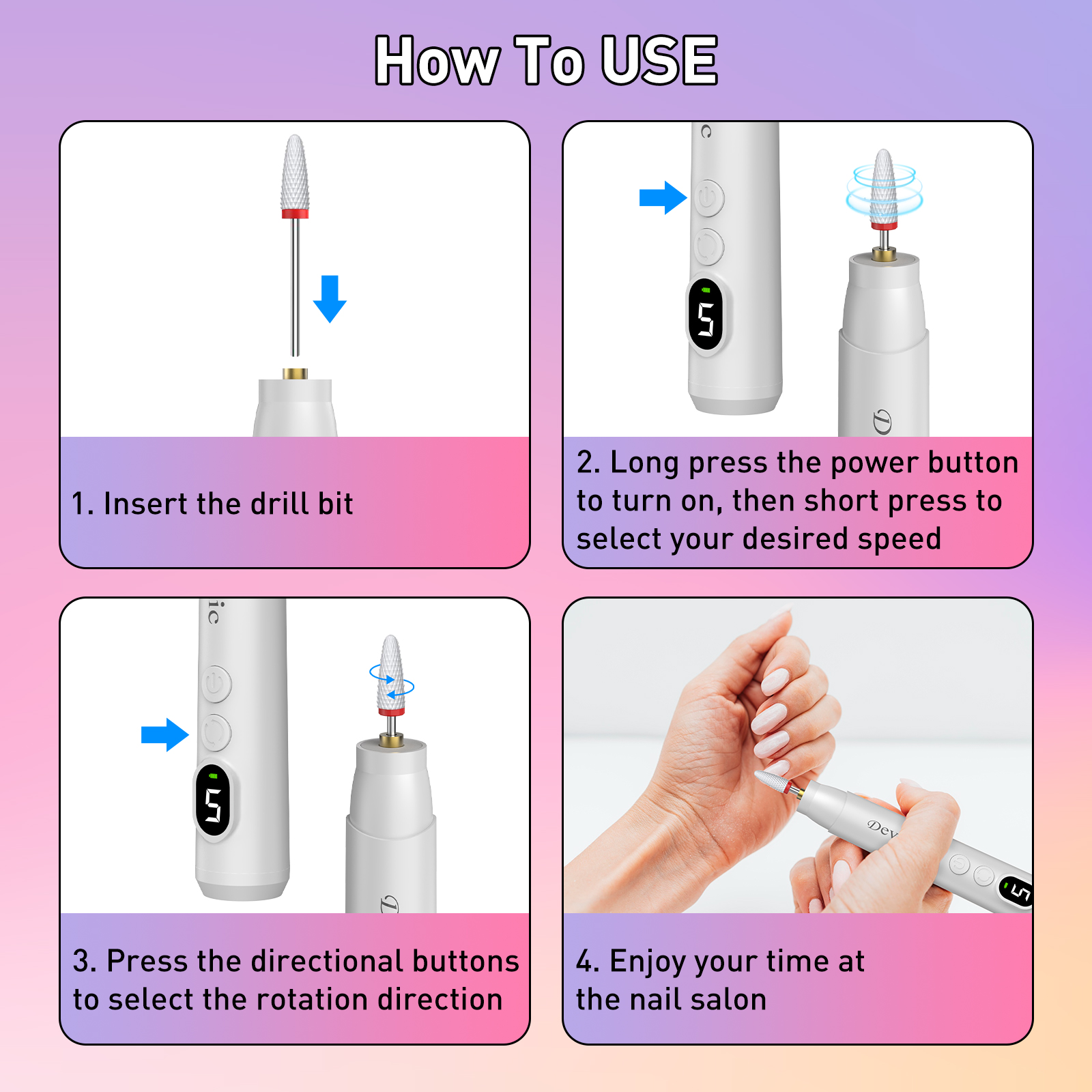 Devimic Electric Nail Drill Kit - Cordless photo 8