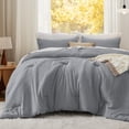 thumbnail image 5 of U by Bedsure 3 Pieces King Comforter Bedding Set, Grey Comforter Set for All Seasons, 1 Lightweight Prewashed Comforter and 2 Pillowcases,King,Grey, 5 of 7