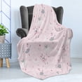 thumbnail image 4 of Childish Soft Flannel Fleece Throw Blanket, Girl Dancing Dreamy Fairytale Style Ballet Shoes Tutu Dress Pointe Stars Moon, Cozy Plush for Indoor and Outdoor Use, 60" x 80", Baby Pink, by Ambesonne, 4 of 5