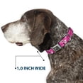 thumbnail image 6 of Buckle-Down Pet Collar, Dog Collar Metal Seatbelt Buckle, Hibiscus Collage White Pinks, 20 to 31 Inches 1.5 Inch Wide, 6 of 8