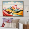 thumbnail image 2 of Designart "Mountainous Landscape with Multicolor Castles II" Extra Large Architecture Framed Wall Art - Traditional Multicolor Castles Bedroom Framed Canvas Wall Art, 2 of 7