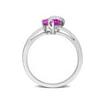 thumbnail image 4 of 1.00 Carat (ctw) Lab-Created Pink Sapphire Heart Ring in Sterling Silver, 4 of 5