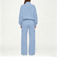 thumbnail image 4 of Two Piece Sets for Women Fashion Lounge Sets for Women Soft Causal Fall Outfits for Women Button Snap Mock Sweatshirt and Wide Leg Pant Sweatsuit Tracksuit L, 4 of 4