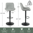 thumbnail image 5 of YOUNIKE Swivel Bar Stools Set of 2 Adjustable Leather Counter Barstool, Gray, 5 of 8