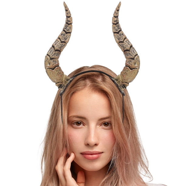 Diadema con cuernos de simulación animal para Halloween, festivales, fiestas de baile y cosplay