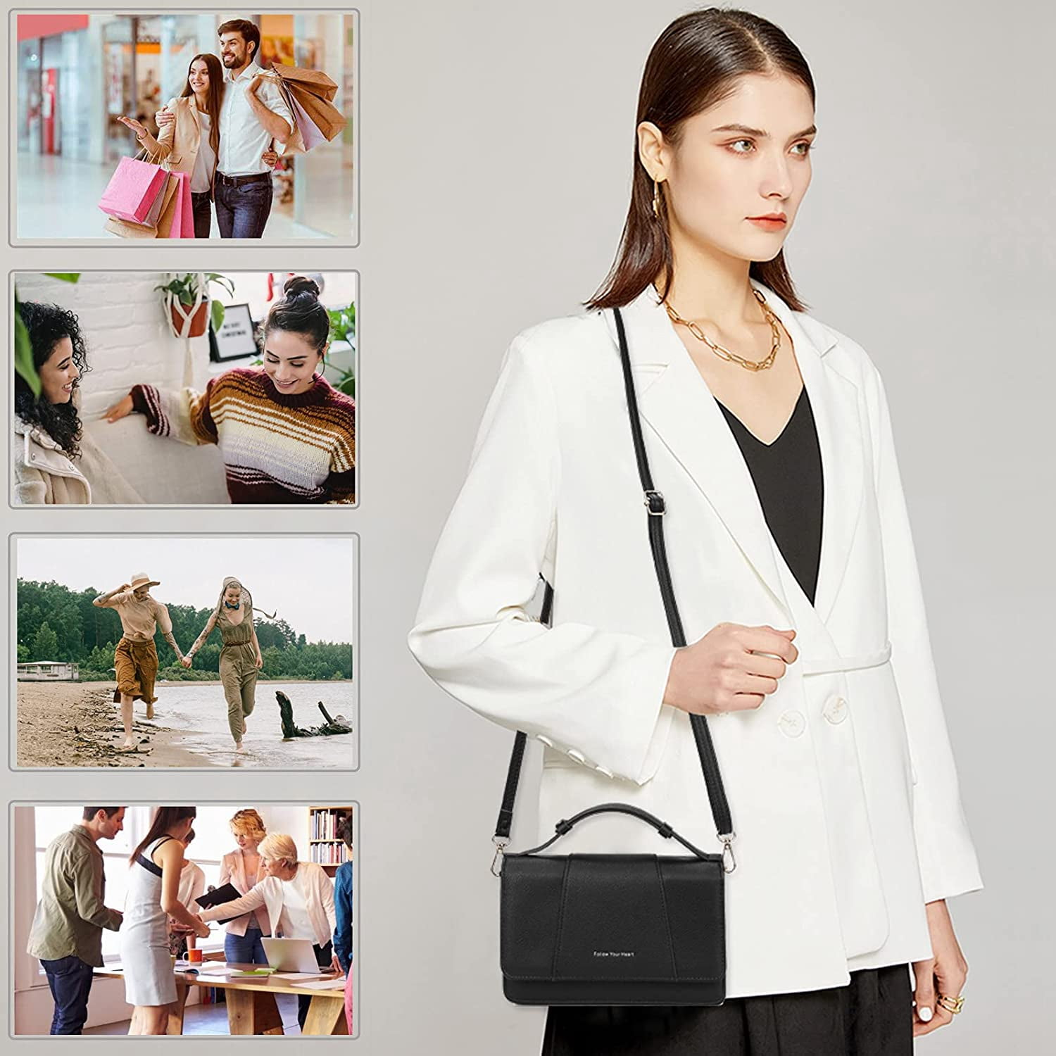Small Crossbody Handbag for Women, Lightweight Shoulder Messenger Bag Clutch Purse Top Handle Phone Bag