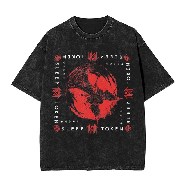Hombres Mujeres Sleep Heavy Band Tokens Camiseta Impresa Lavada Vintage Novedad Camisetas
