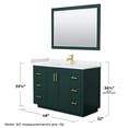 thumbnail image 6 of Wyndham Collection Miranda 48" Wood Single Bathroom Vanity in Green/Brushed Gold, 6 of 7