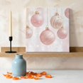 thumbnail image 3 of Ships Next Day Canvas Wall Art 8"x8", Pink Christmas Wood Framed Canvas Print Painting, Christmas Balls Snowflake Ready to Hang Small Picture Wall Decor for Home Bathroom Nursery Kitchen, 3 of 9