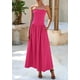 thumbnail image 3 of Vestido largo PRETTYGARDEN para mujer, primavera 2025, sin tirantes, rosa rojo, 3 of 9